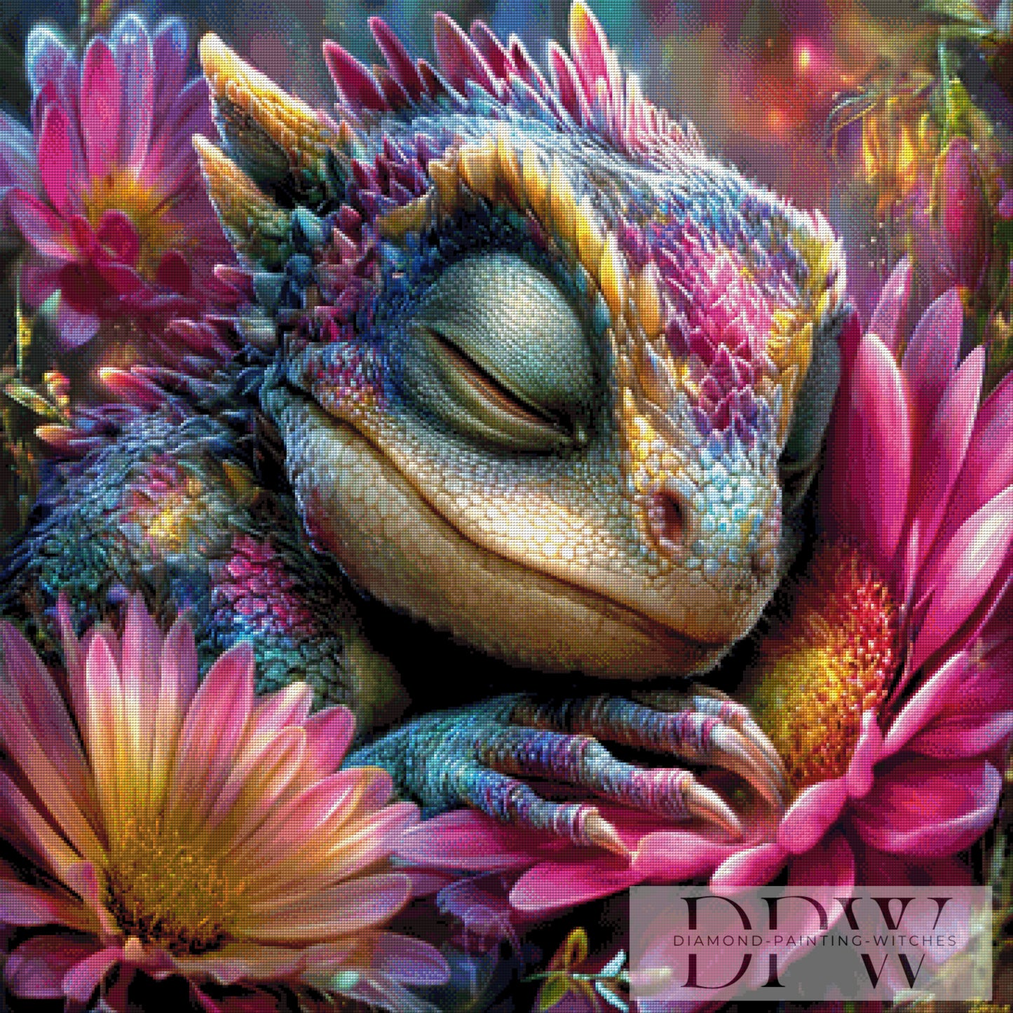 Schlafende Echse by CreatiVart 90x90cm mit 400 Farben DPW-1546