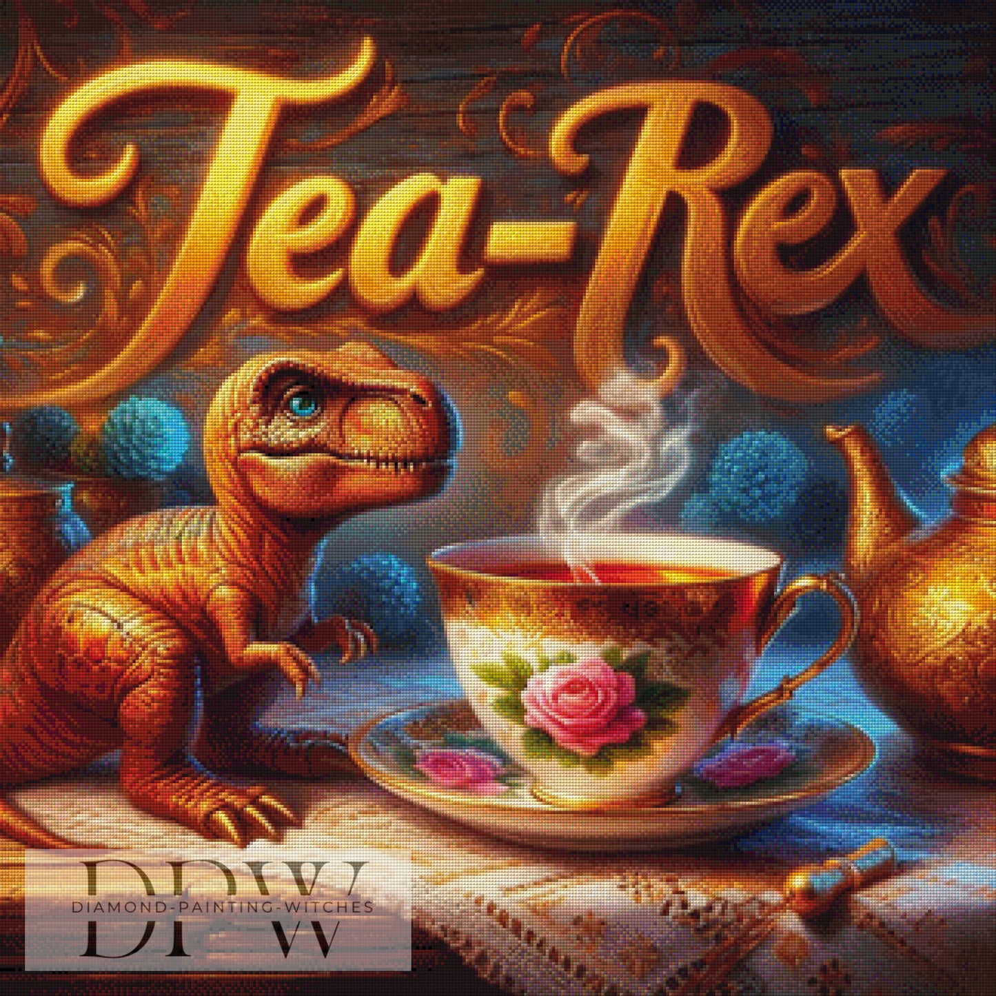 Tea Rex by Casalla Vendetta, 80x80cm mit 270 Farben DPW-1571