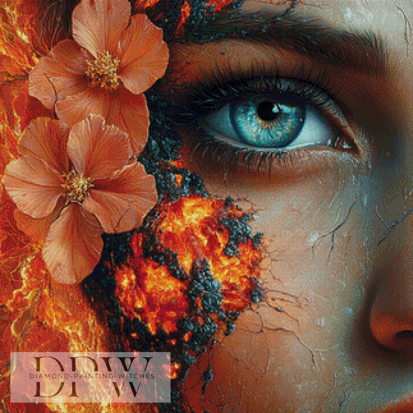 Blue Eye by Elly_A.I, 80x80cm mit 210 Farben DPW-1607