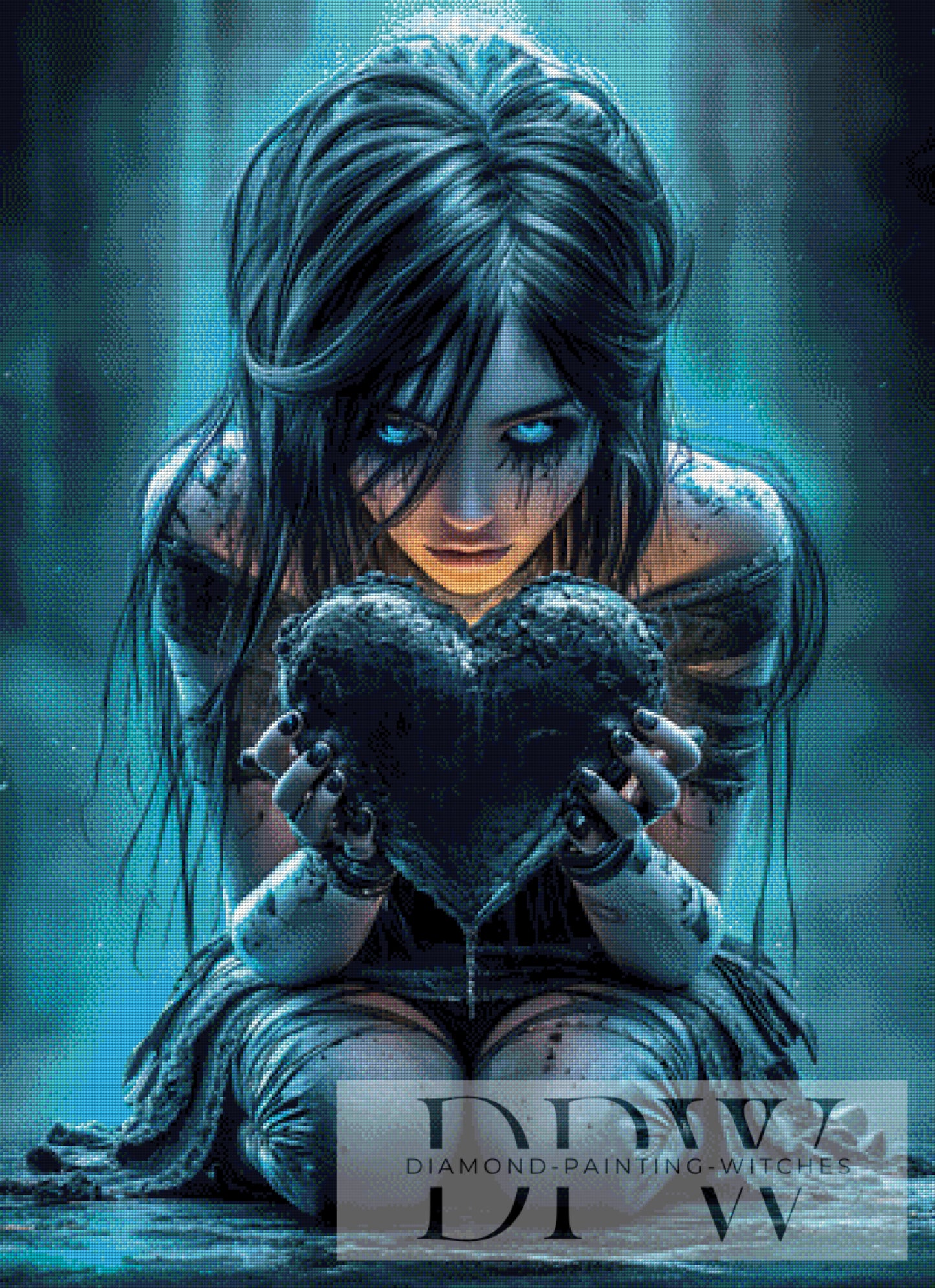 Black Heart by Artifey, 80x110cm mit 130 Farben DPW-1614