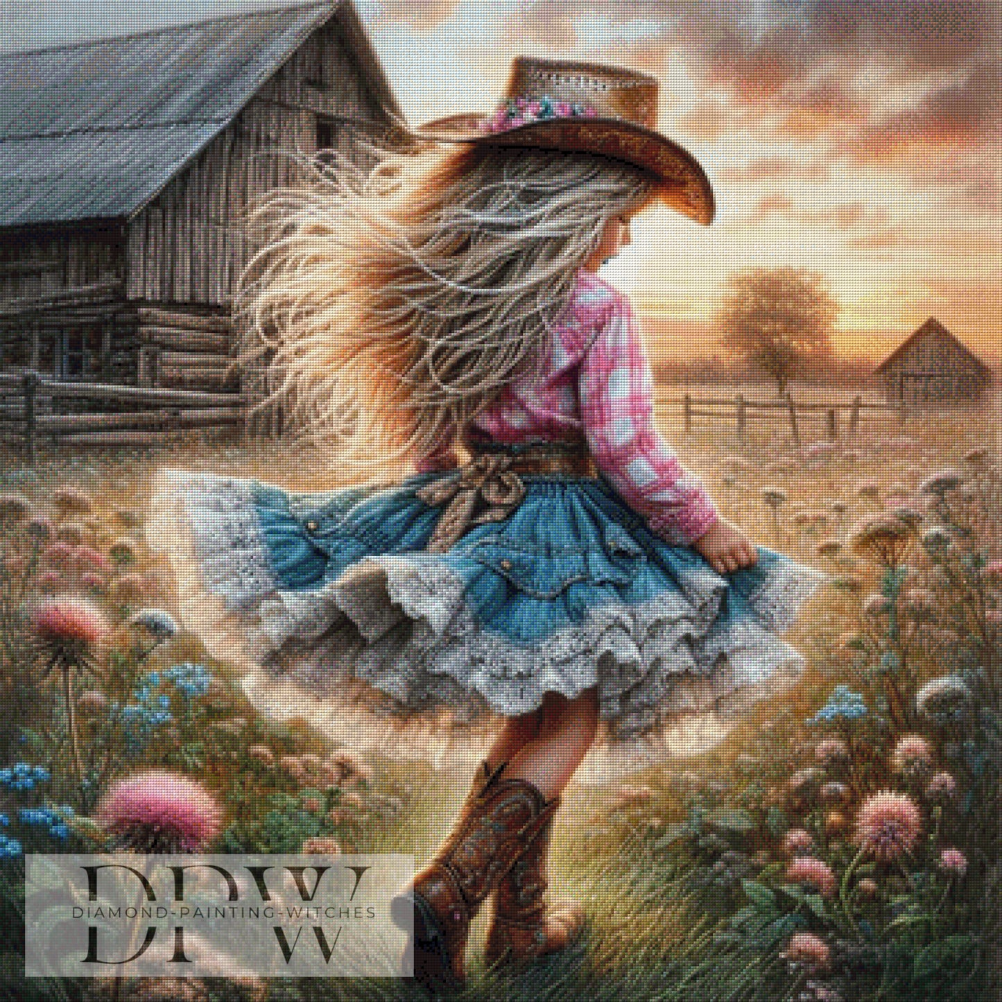 Farmers Tochter by CreatiVart, 90x90cm mit 250 Farben DPW-1628