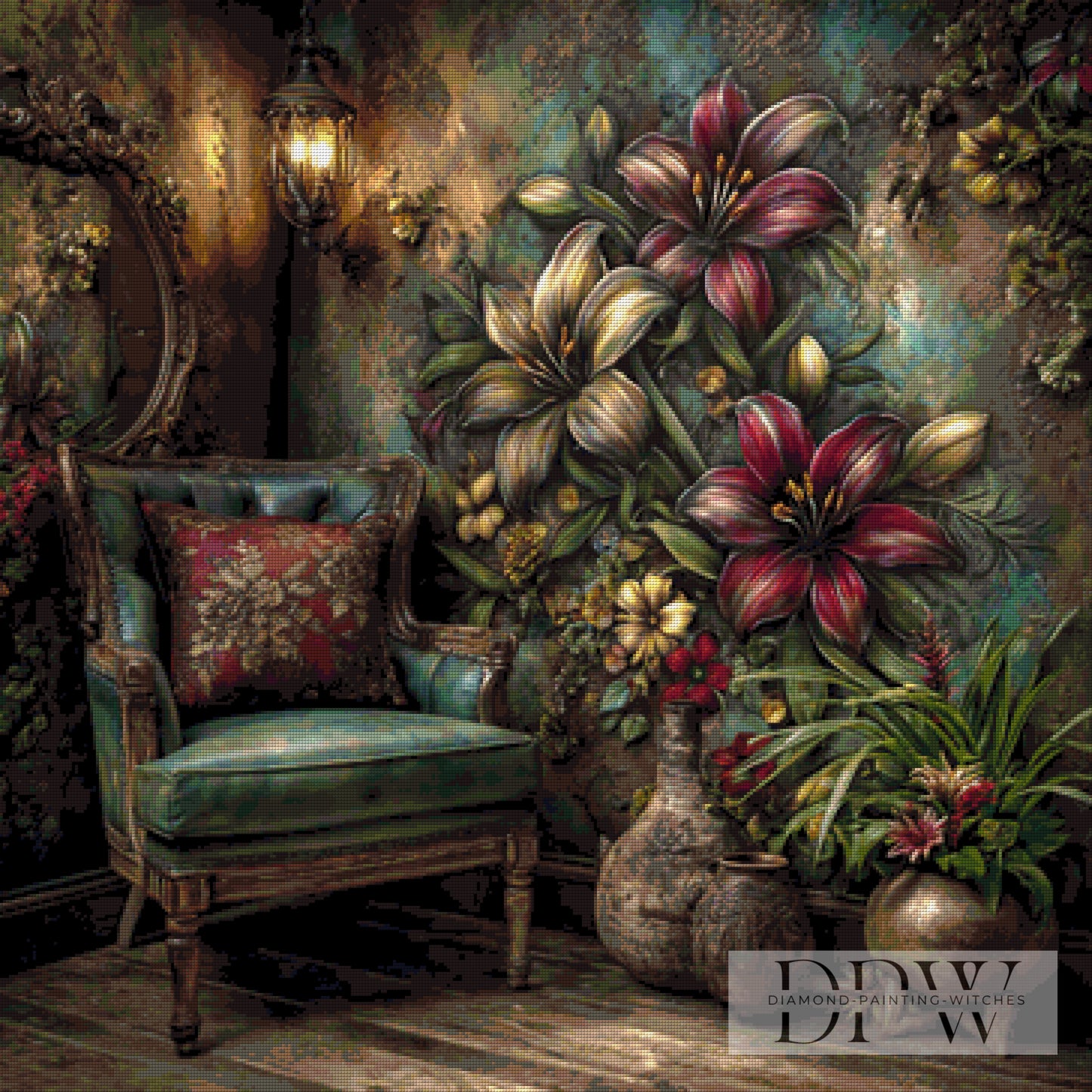 Lilienzimmer by Casalla Vendetta 90x90cm mit 200 Farben DPW-1632