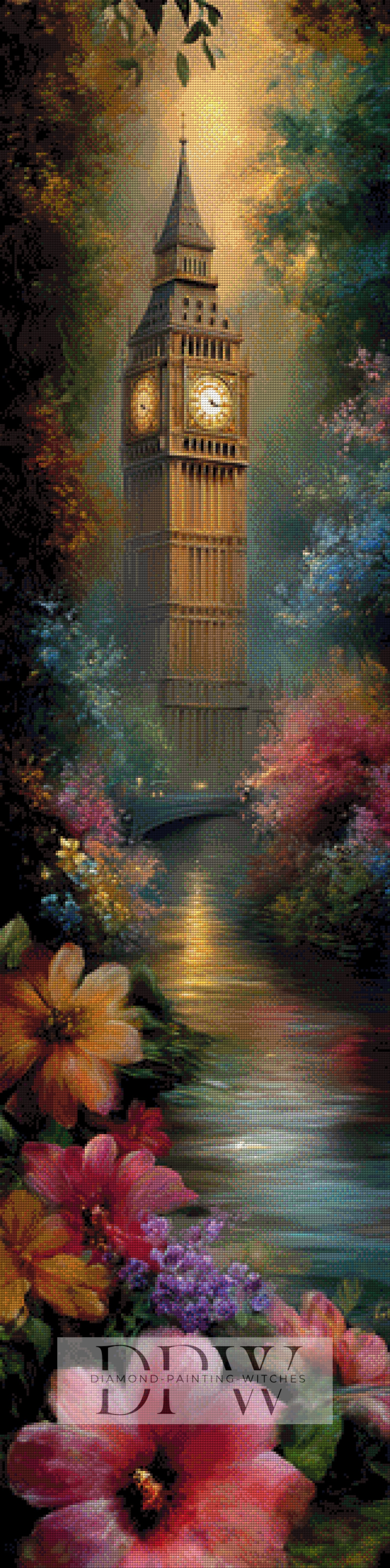 Big Ben by Elly_A.I. 40x160cm mit 240 Farben DPW-1653