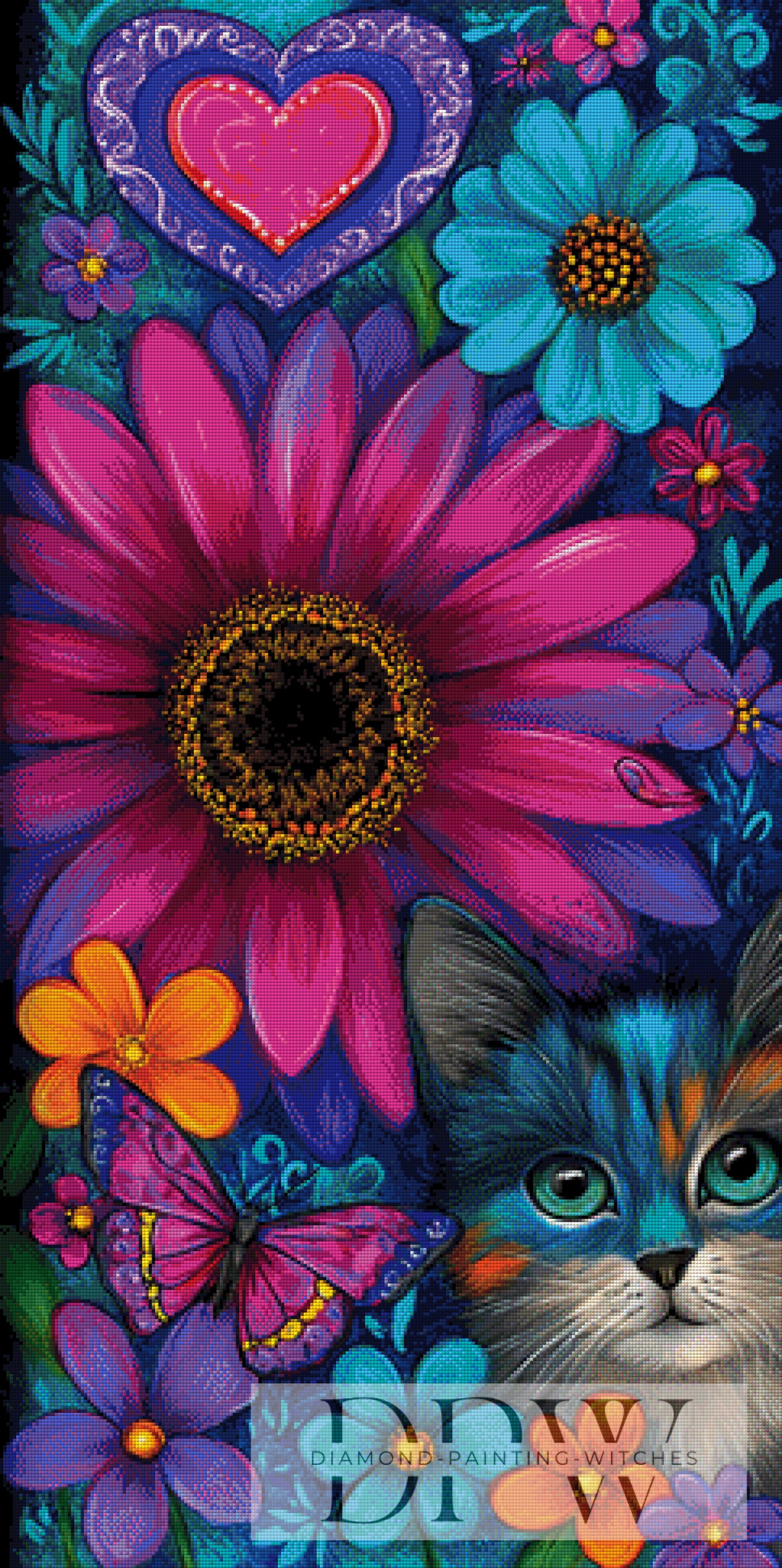 Katzenblüte by Elly_A.I 60x120cm mit 220 Farben DPW-1654