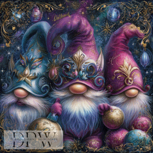 Wichtel Trio by Elly_A.I, 80x80cm mit 220 Farben DPW-1661