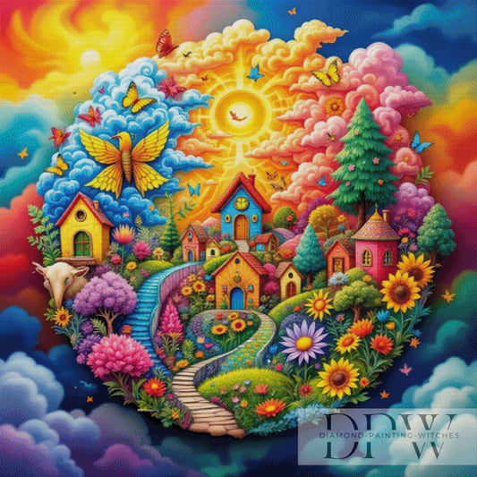 Wolkendorf by QN 110x110cm mit 410 Farben DPW-1665