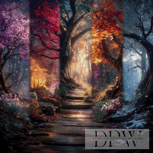 Baum Impressionen by ellufija 100x100cm mit 300 Farben DPW-1779