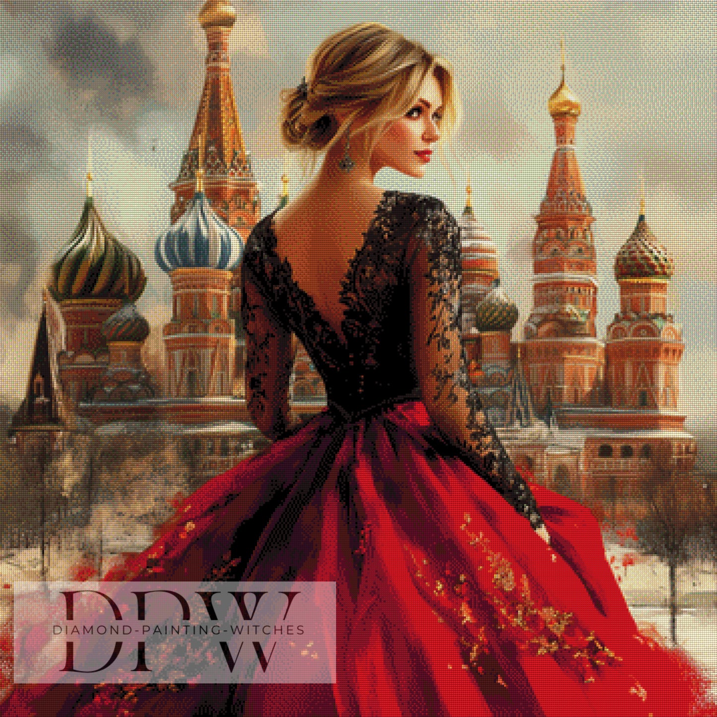 Lady in Red by Lexxa 100x100cm mit 200 Farben DPW-177 *RUNDE STEINE* SOFORTKAUF DPW-047