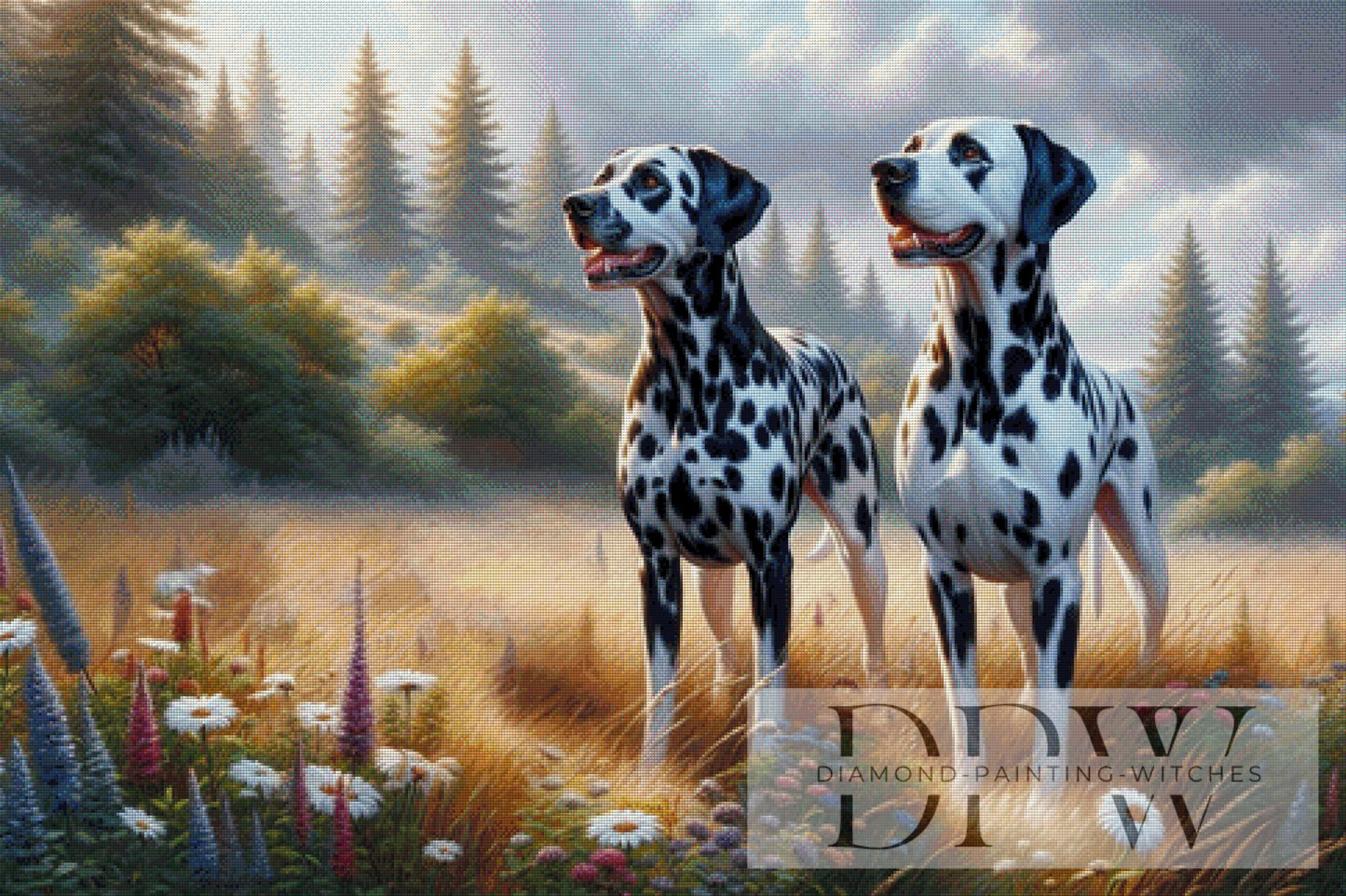 Dalmatiner Freunde by DIYnamite 120x80cm mit 200 Farben DPW-1829