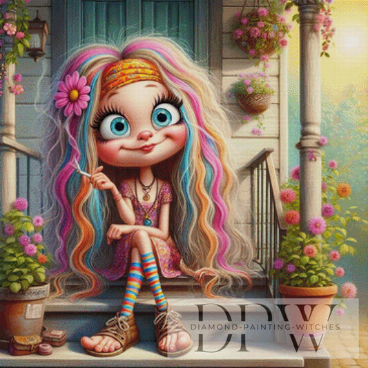 Auf der Veranda by CreatiVart, 90x90cm mit 350 Farben DPW-1835