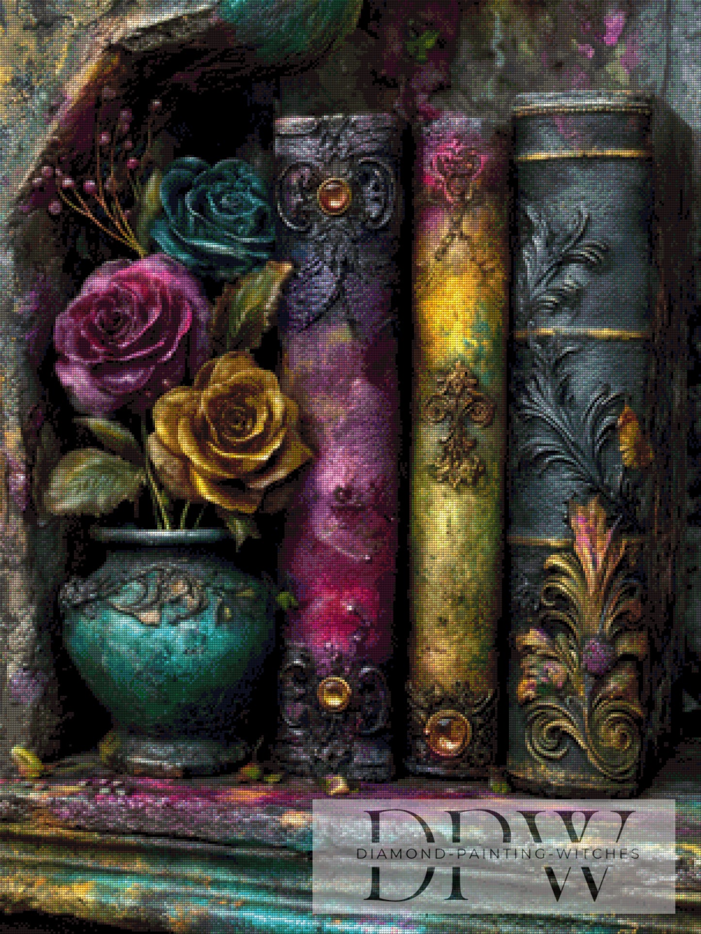 Dark Bookshelf by Casalla Vendetta 75x100cm mit 250 Farben DPW-1868