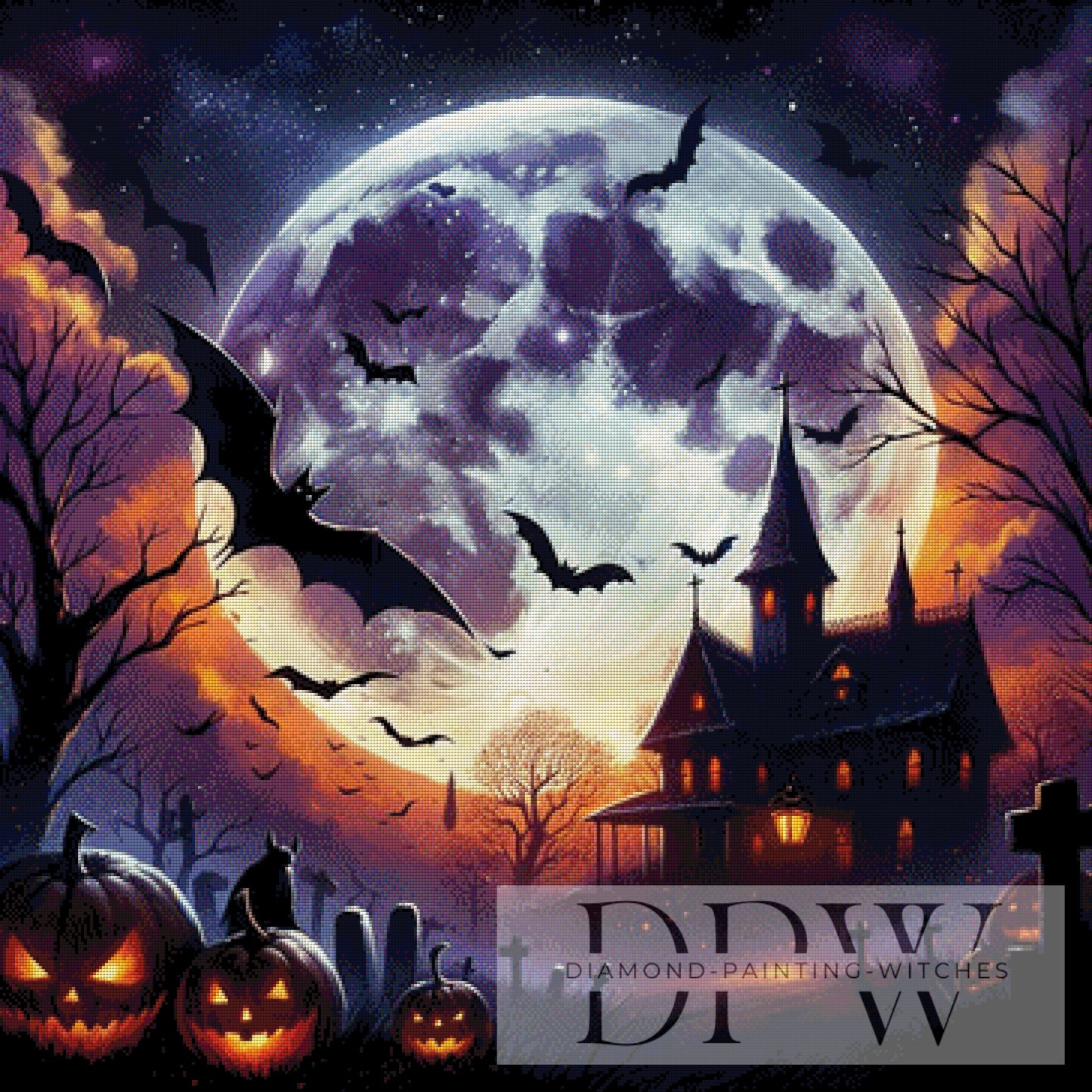 Gruselnacht by DIYnamite 90x90cm mit 210 Farben DPW-1868