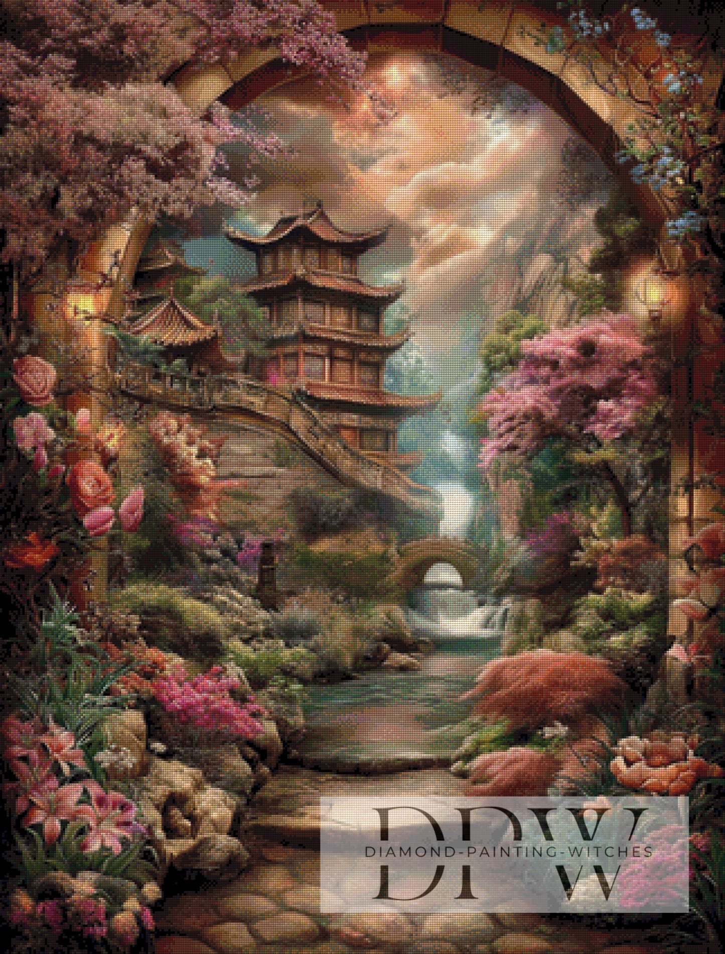 Weg zum Tempel by CleoDora 80x105cm mit 220 Farben DPW-1886