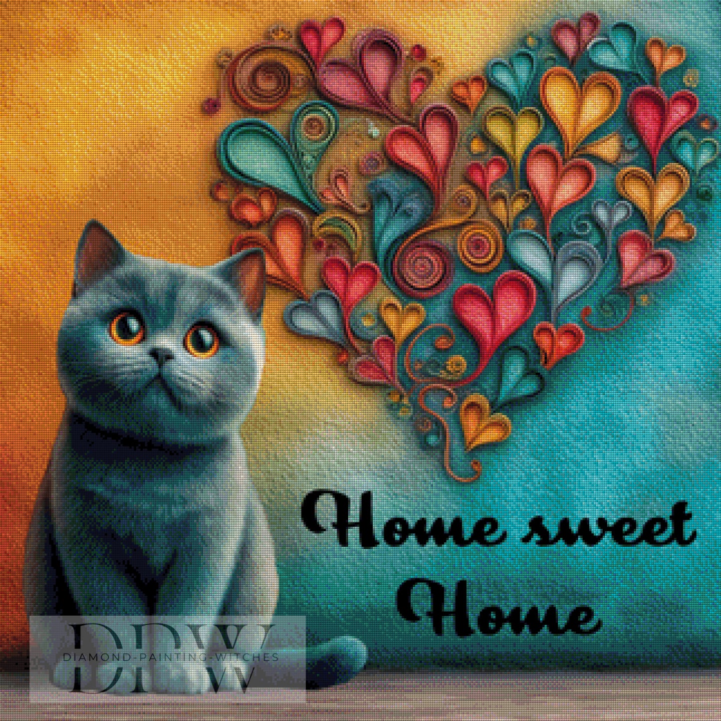 Home sweet Home 2 by Sweet_Loco_AI 80x80cm mit 250 Farben DPW-1889