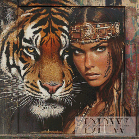 Aluna & Jasper by Moonlight, 90x90cm mit 130 Farben DPW-1938