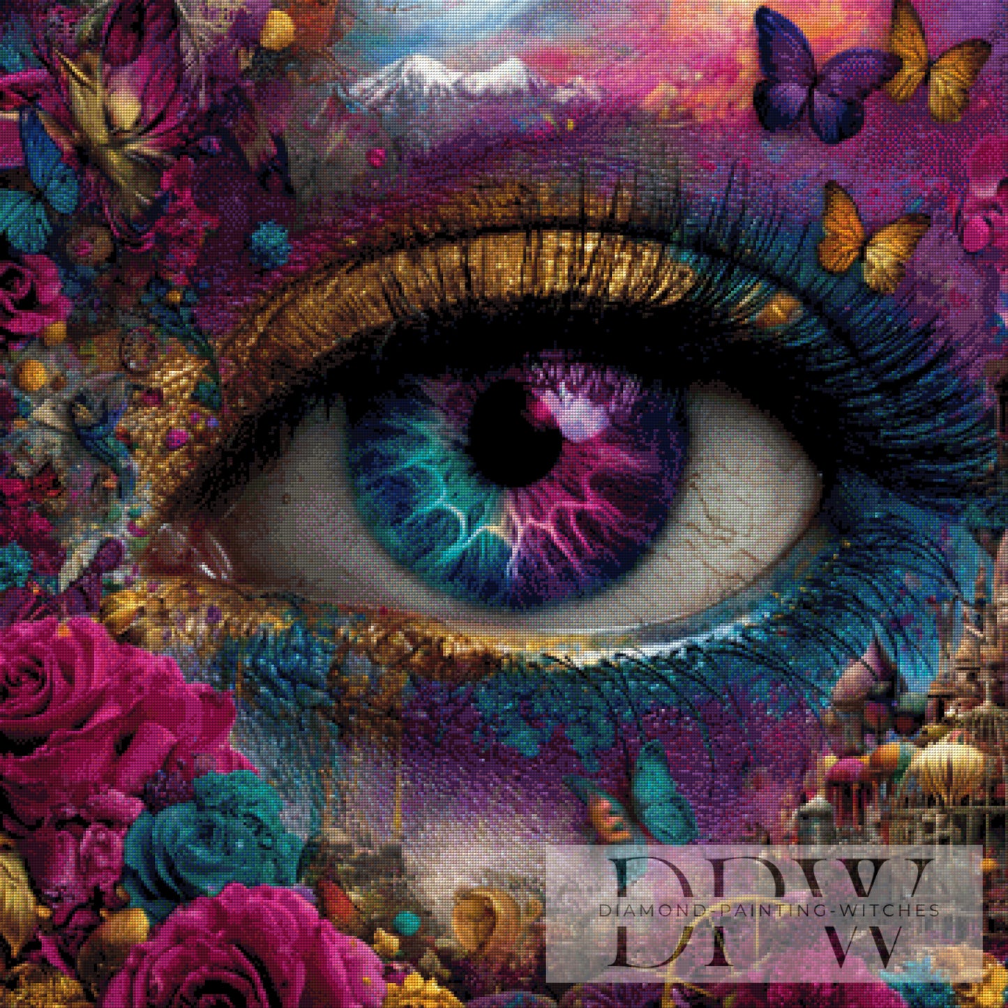 Fantastischer Blick by Elly_A.I 90x90cm mit 290 Farben DPW-1942