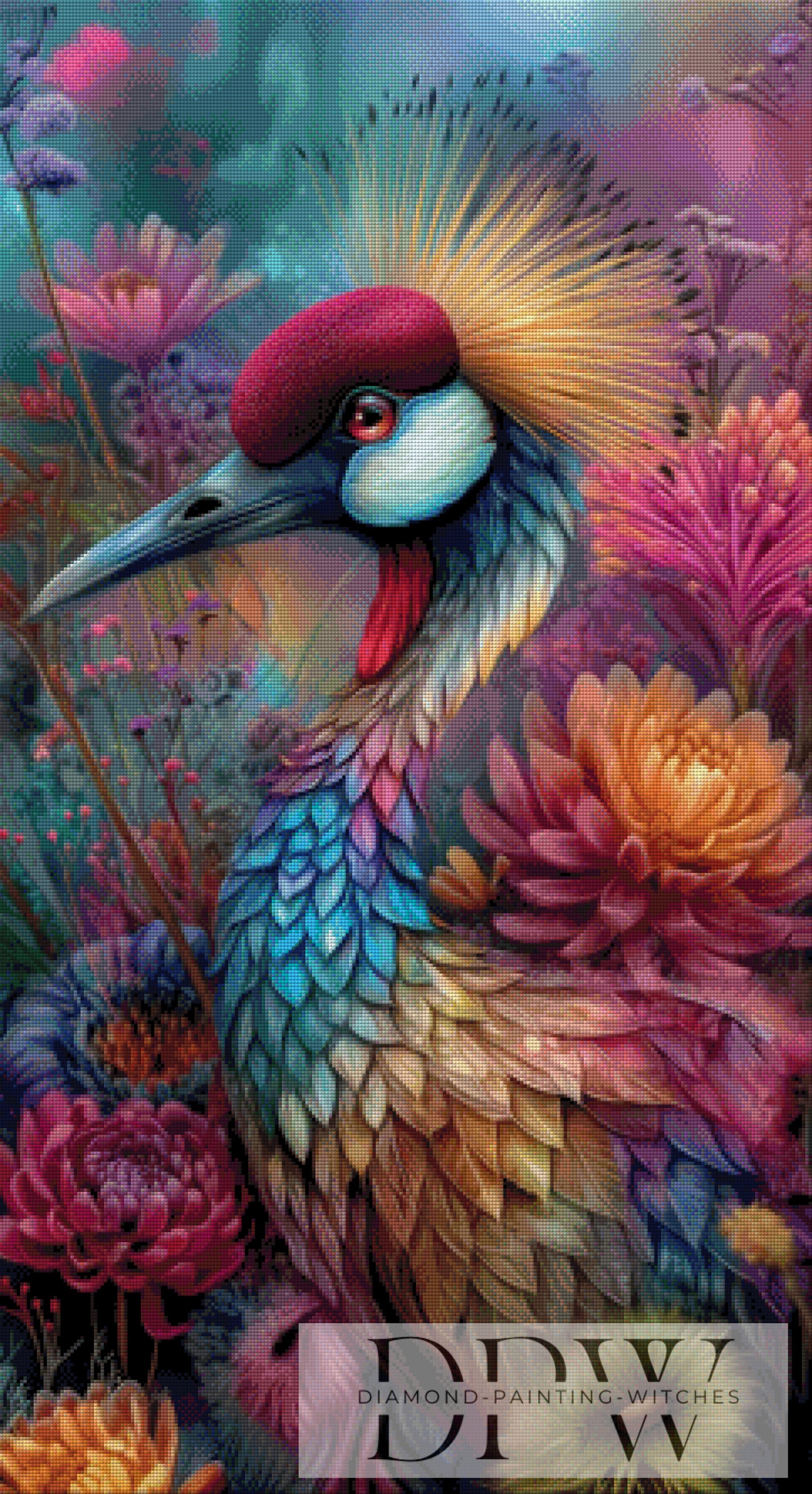 Blütenpfau by QN 60x110cm mit 300 Farben DPW-1943