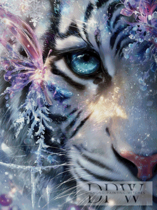 White Tiger by Sweet_Loco_AI 75x100cm mit 180 Farben DPW-1964