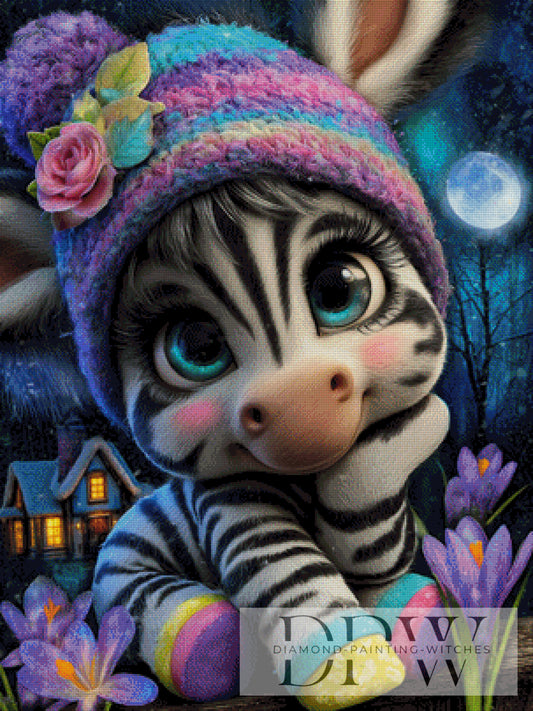 Zoe Zebra by Elly_A.I 75x100cm mit 310 Farben DPW-2031