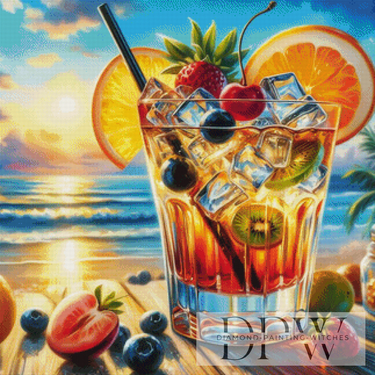 Cocktail on the Beach by Sunshine, 80x80cm mit 310 Farben DPW-2062