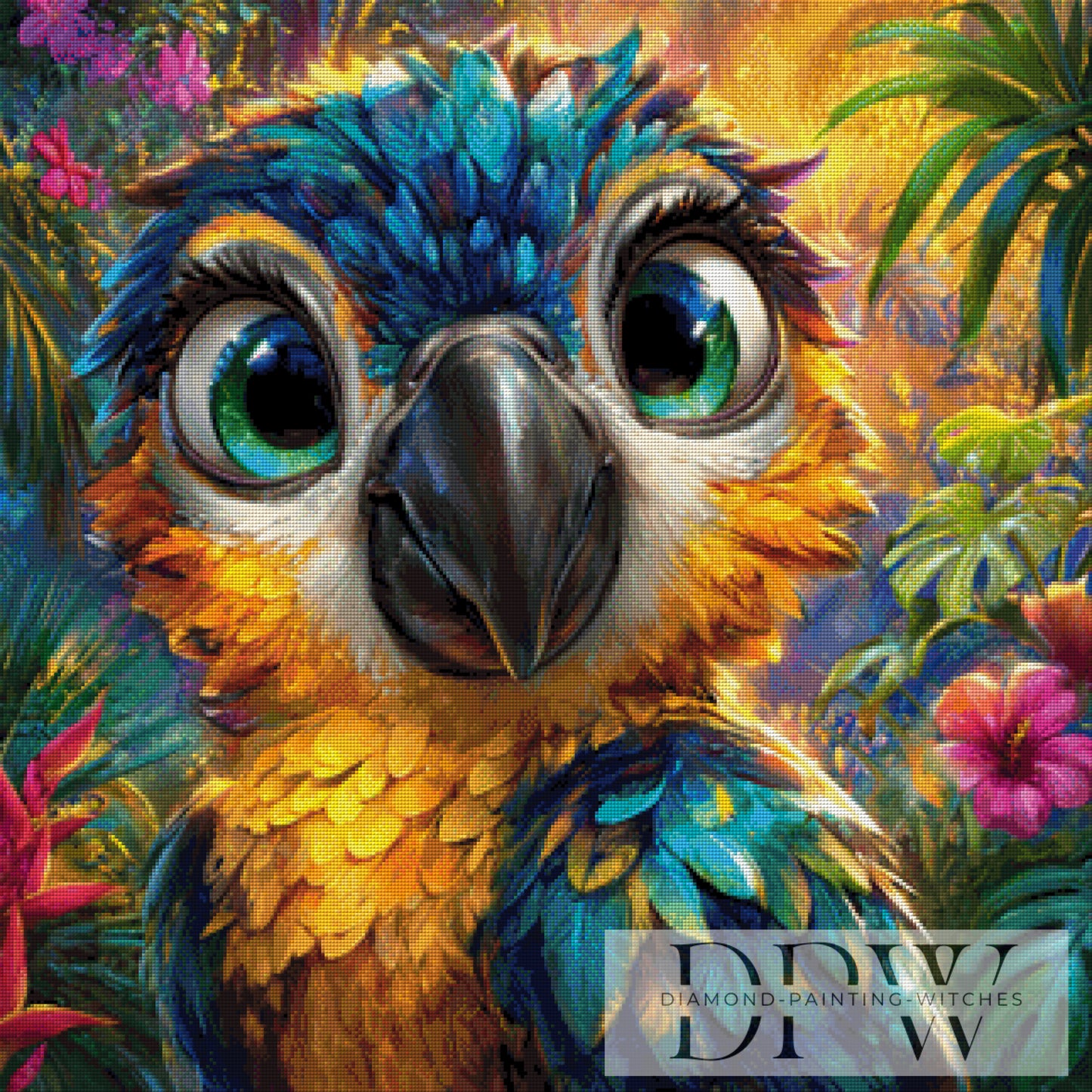 Die blau gelbe Doro by CreatiVart 80x80cm mit 310 Farben DPW-2071