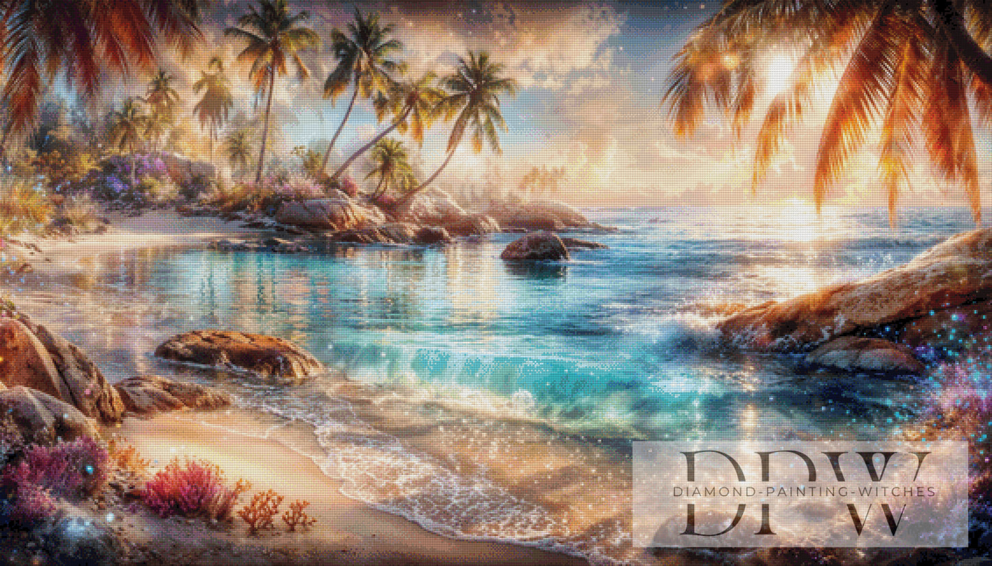 Palmenbucht by ellufija 140x80cm mit 300 Farben DPW-2074