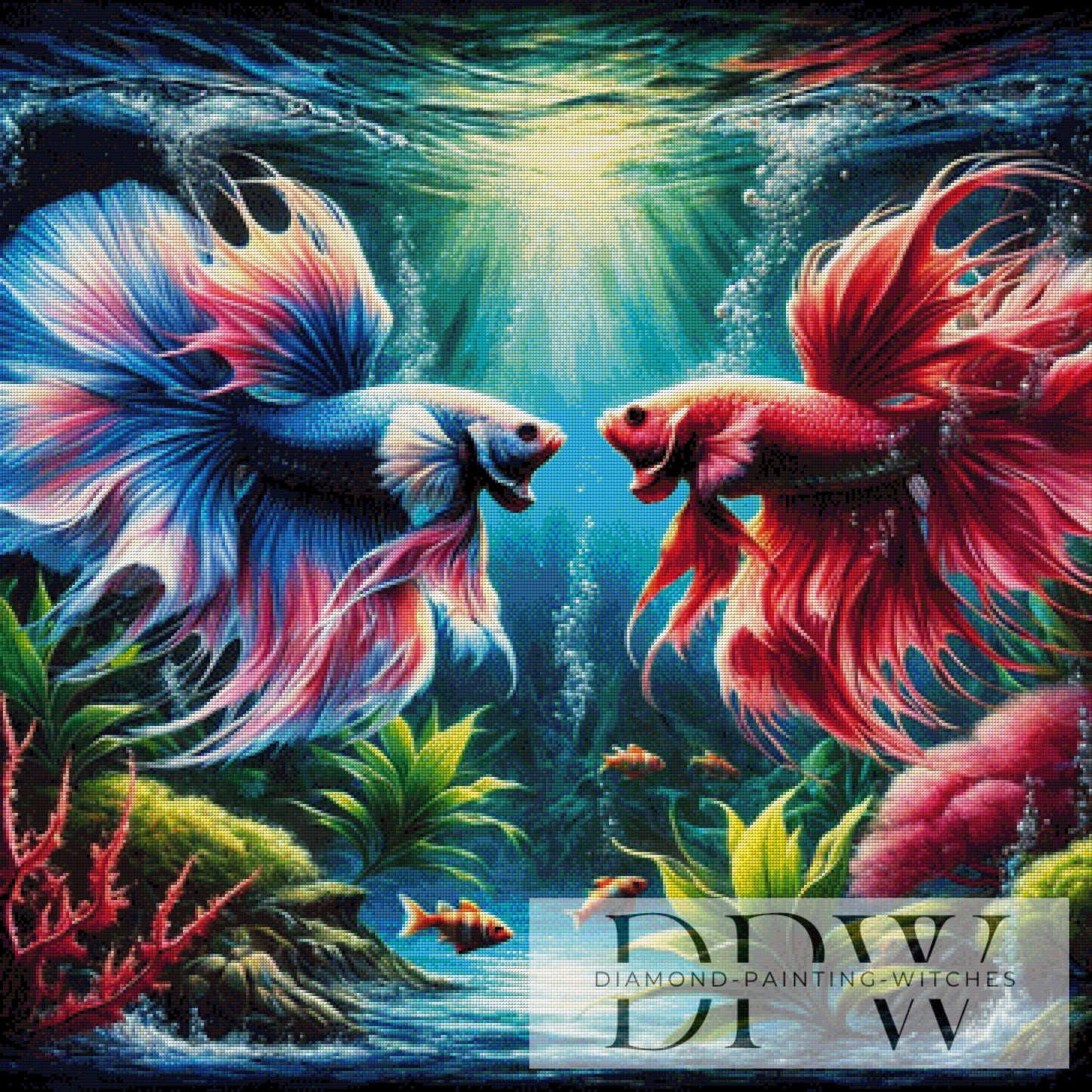 Kampffische by CreatiVart, 90x90cm mit 380 Farben DPW-2110