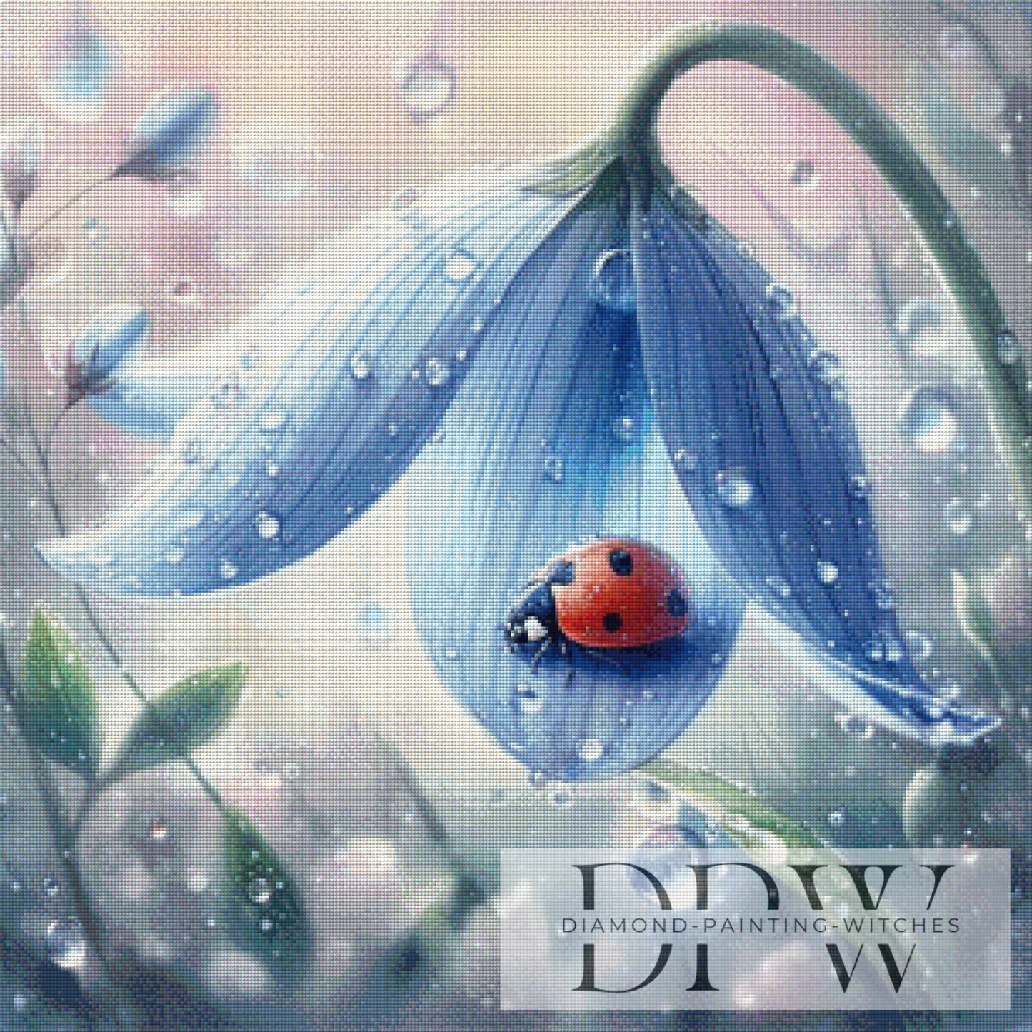 Aqua Marienkäfer by CreatiVart, 75x75cm mit 150 Farben DPW-2116