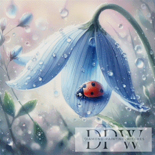 Aqua Marienkäfer by CreatiVart, 75x75cm mit 150 Farben DPW-2116