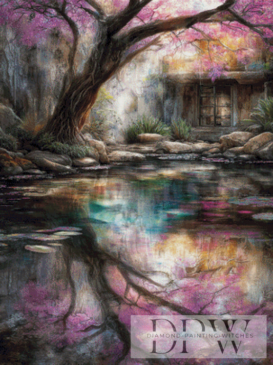 Alter Baum am See by Elly_A.I  75x100cm mit 250 Farben DPW-2130