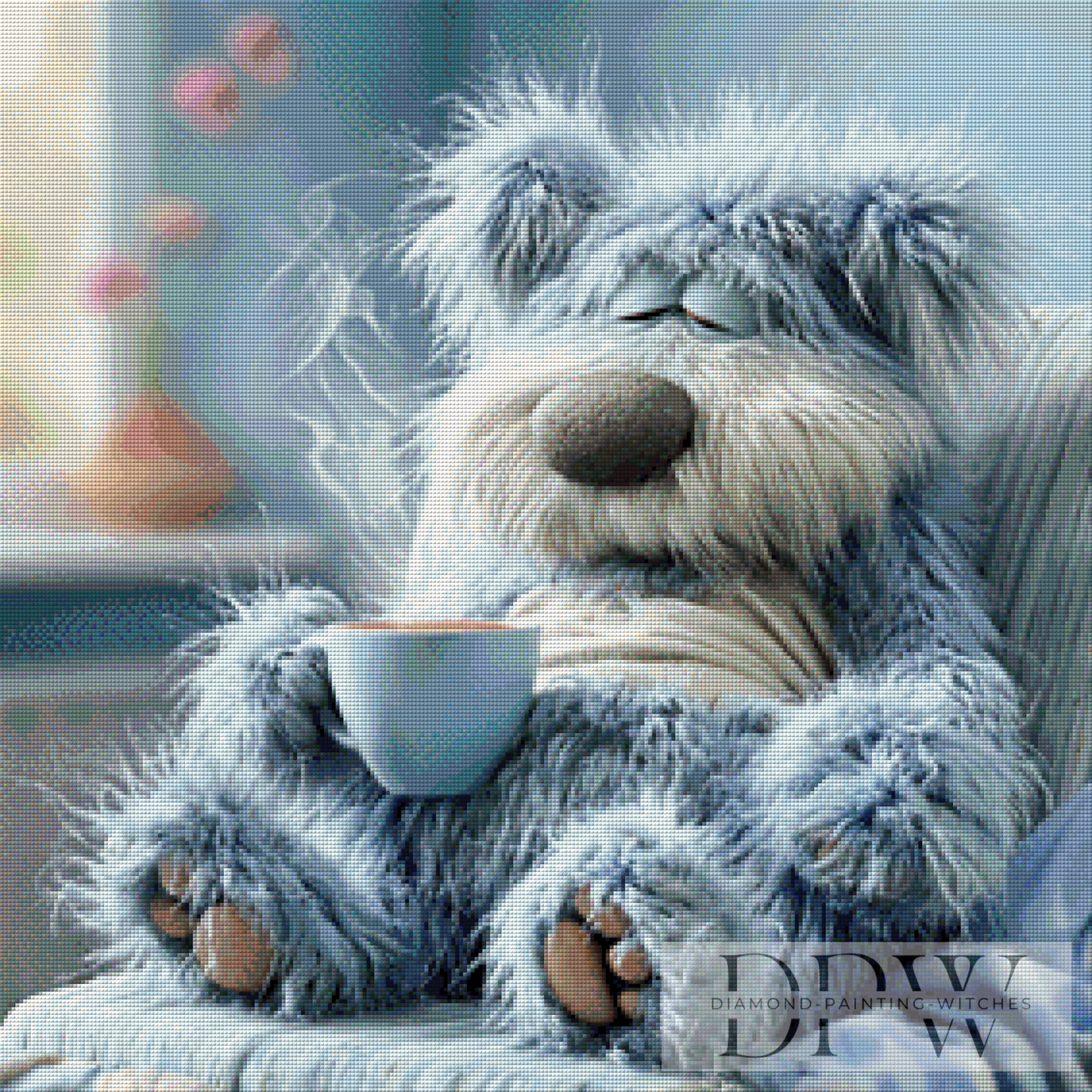 Carlos der Kaffee Teddy by Lisa Morgan 70x70cm mit 120 Farben DPW-2154