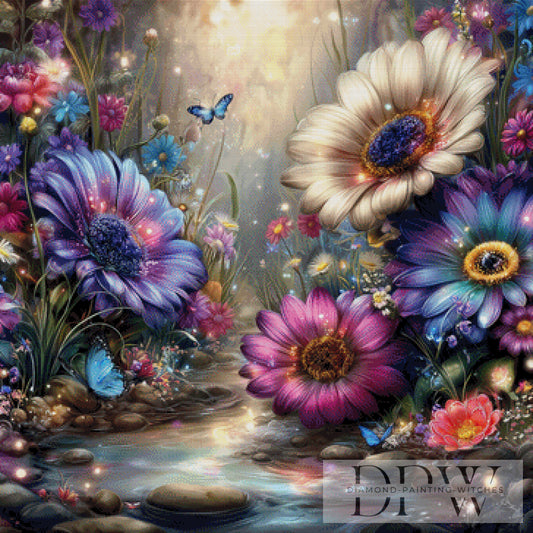 Bachblüten by Sweet_Loco_AI 90x90cm mit 350 Farben DPW-2170