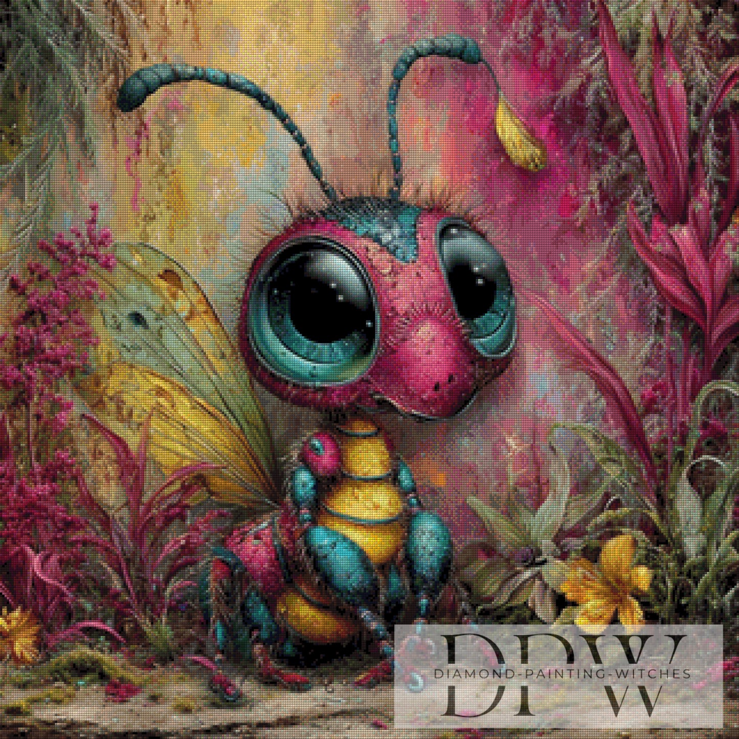 Blütenkrabbler by QN 80x80cm mit 230 Farben DPW-2190