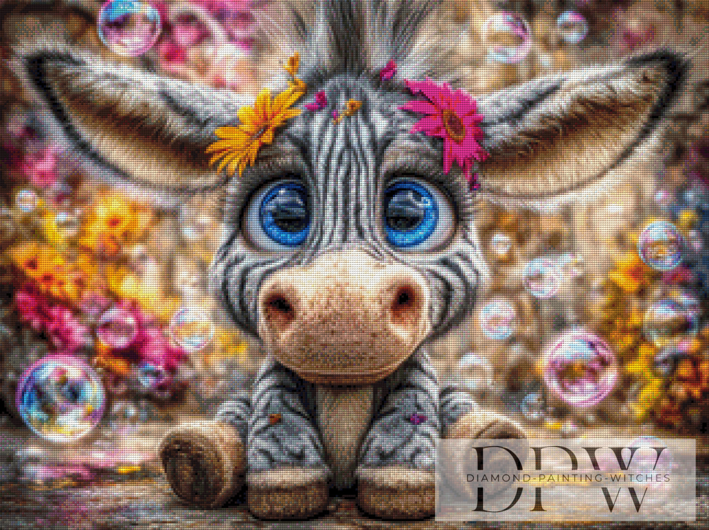 Das kleine freche Zebra by CreatiVart 80x60cm mit 300 Farben DPW-2195