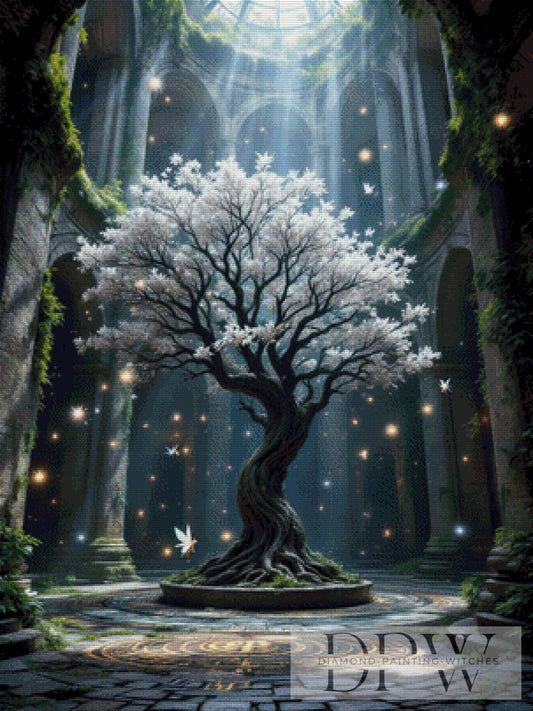 White Tree by QN 75x100cm mit 170 Farben DPW-2206