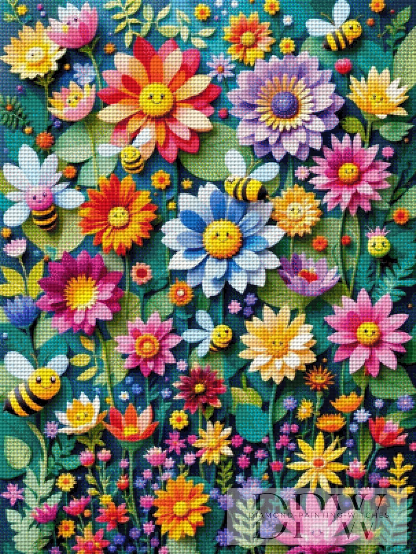 Bienchen & Blumen by QN 75x100cm mit 420 Farben DPW-2211