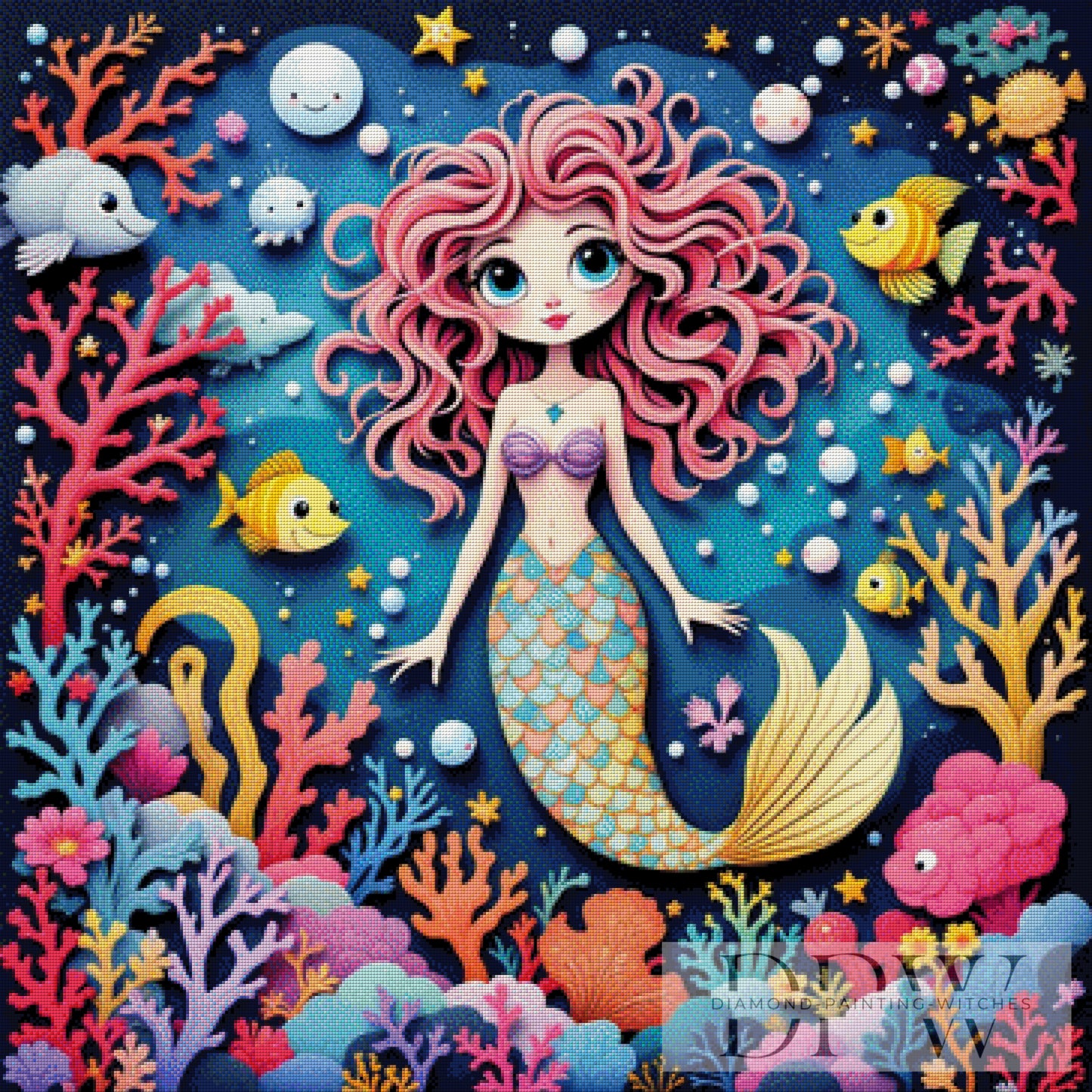Kleine Meerjungfrau by QN 90x90cm mit 410 Farben DPW-2212