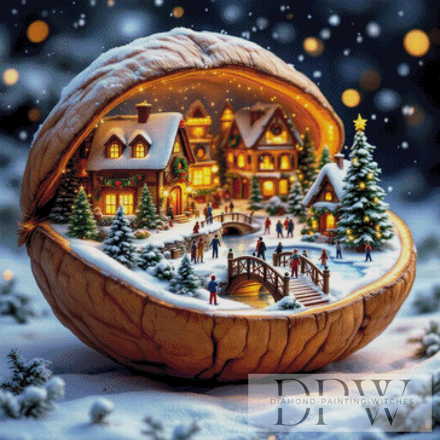 Weihnachtsdorf by QN 90x90cm mit 280 Farben DPW-2312