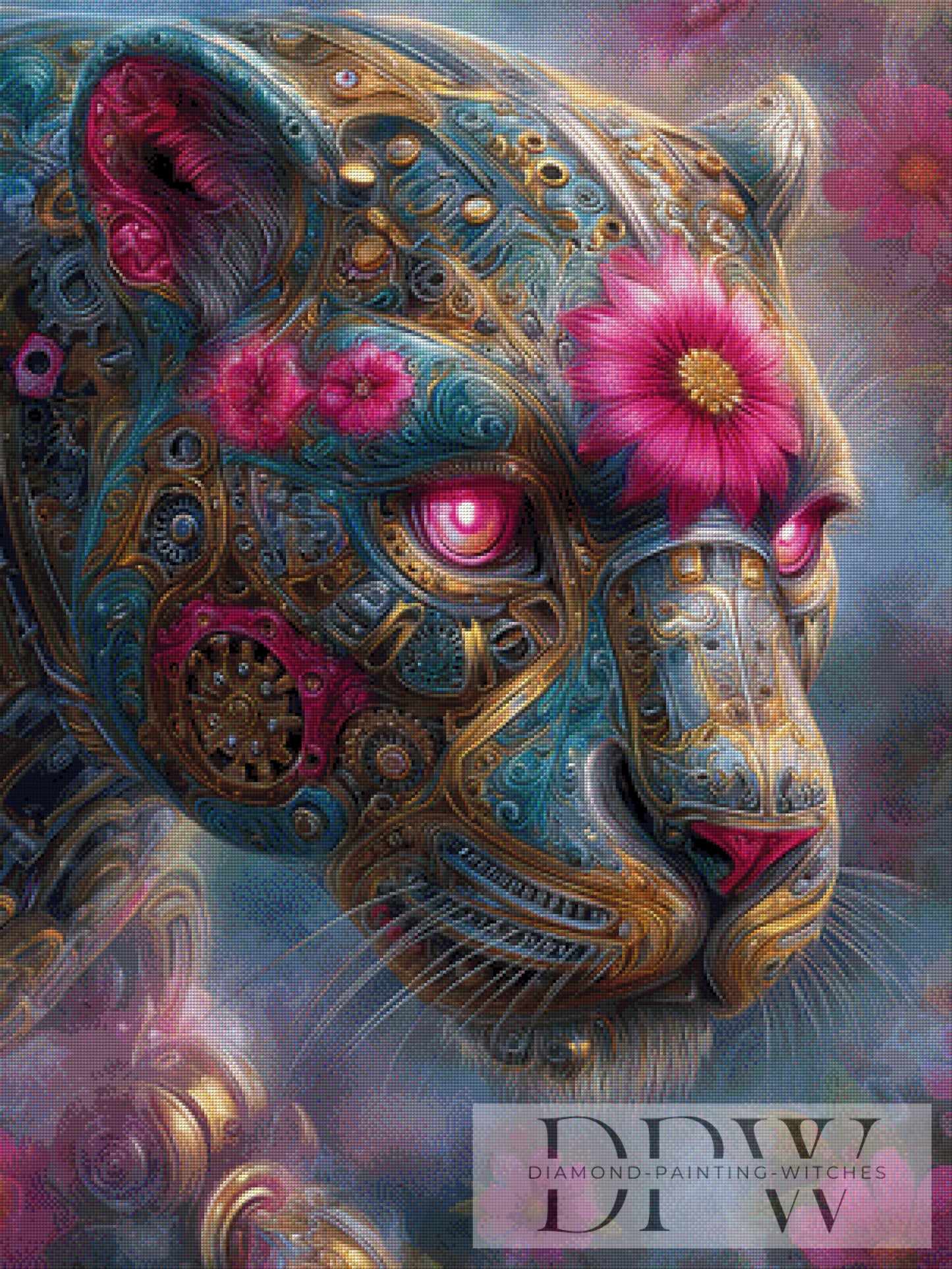 Mechanischer Tiger by Elly_A.I 75x100cm mit 290 Farben DPW-2320
