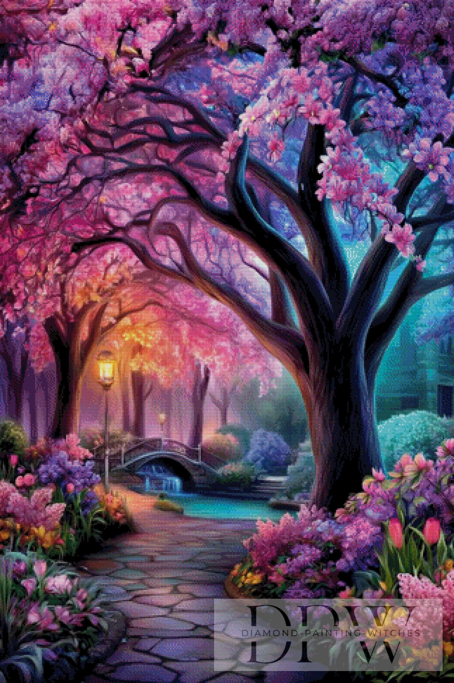 Kirschblütengasse by Artifey 80x120cm mit 320 Farben DPW-2426
