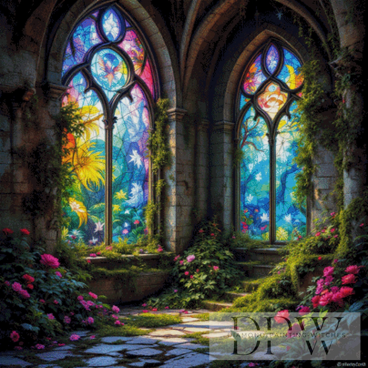 Lost Kathedrale by QN, 100x100cm mit 400 Farben DPW-2455