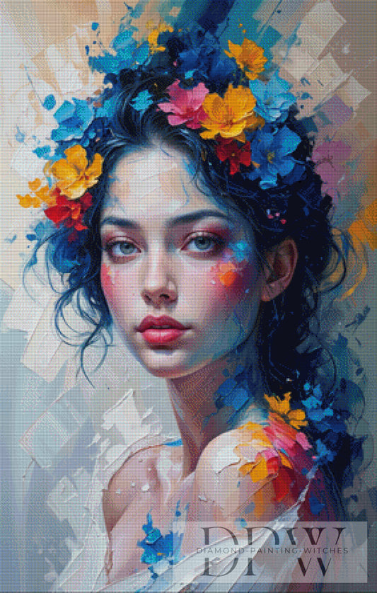 Abstrakte Tante by CreatiVart 70x110cm mit 300 Farben DPW-2499