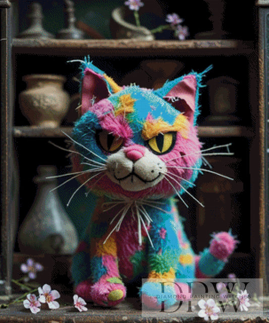 Angry Plush Cat by Casalla Vendetta 75x90cm mit 280 Farben DPW-2511
