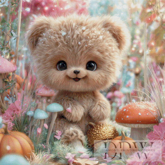 Bärchen im Zauberwald by Lisa Morgan 80x80cm mit 230 Farben DPW-2531