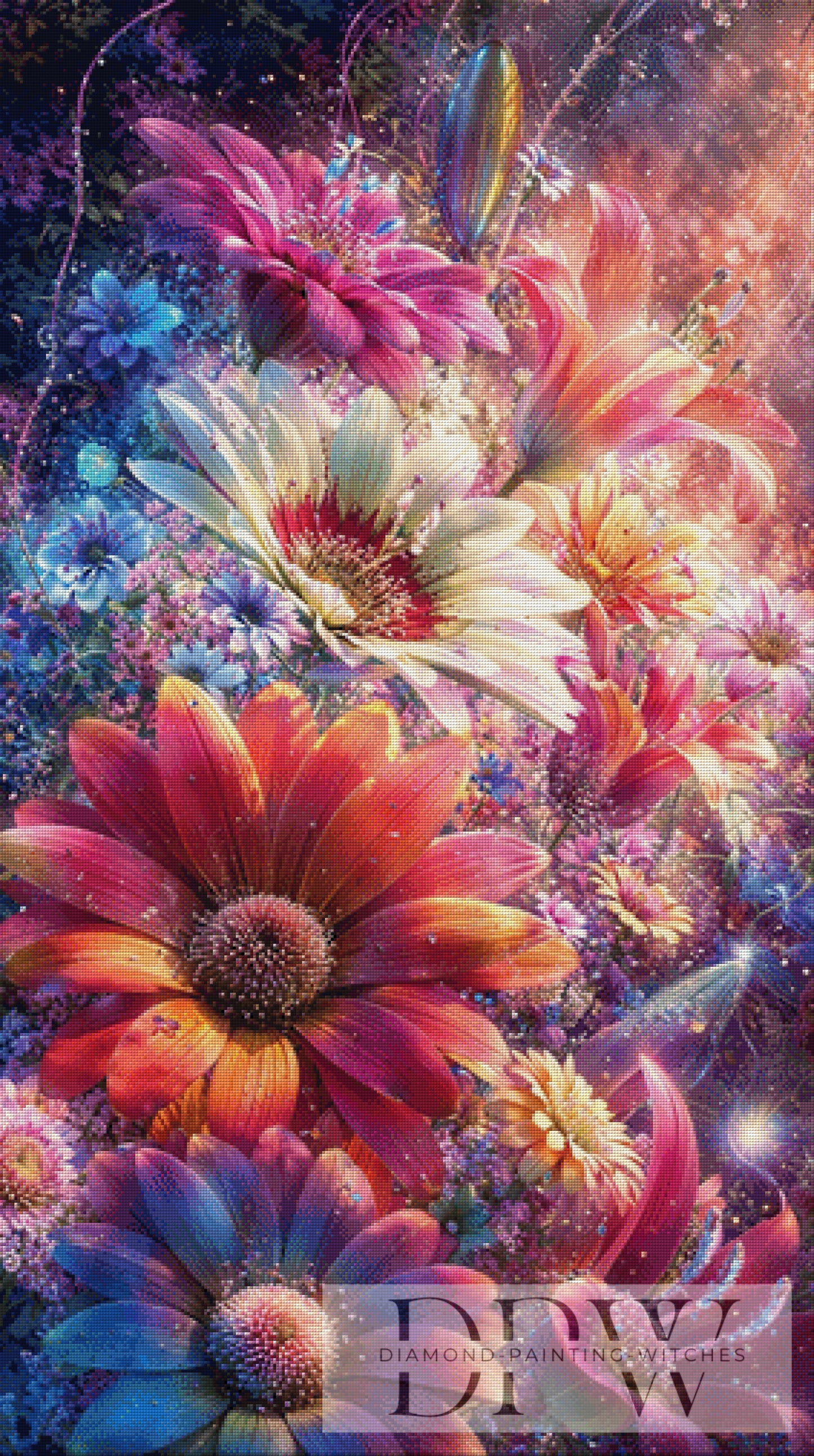 Power of Flowers by ellufija 70x125cm mit 340 Farben DPW-2546