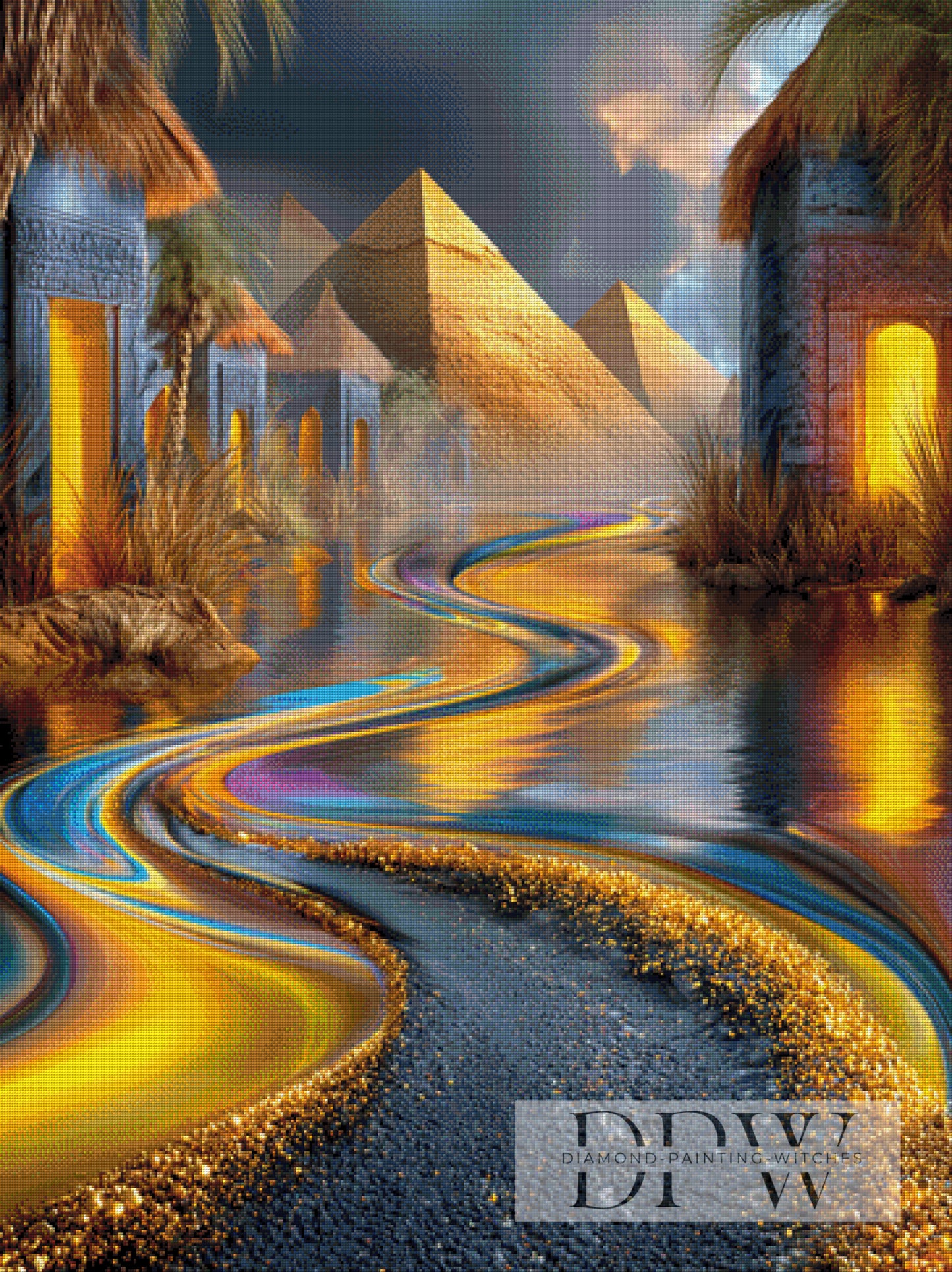 Der Weg zur Pyramide by Elly_A.I 90x120cm mit 290 Farben DPW-2547