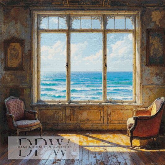 Zimmer mit Meerblick by QN 90x90cm mit 190 Farben DPW-2565