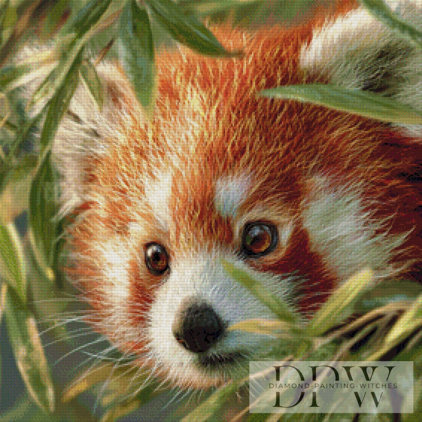 Red Panda by Luna 70x70cm mit 185 Farben DPW-257