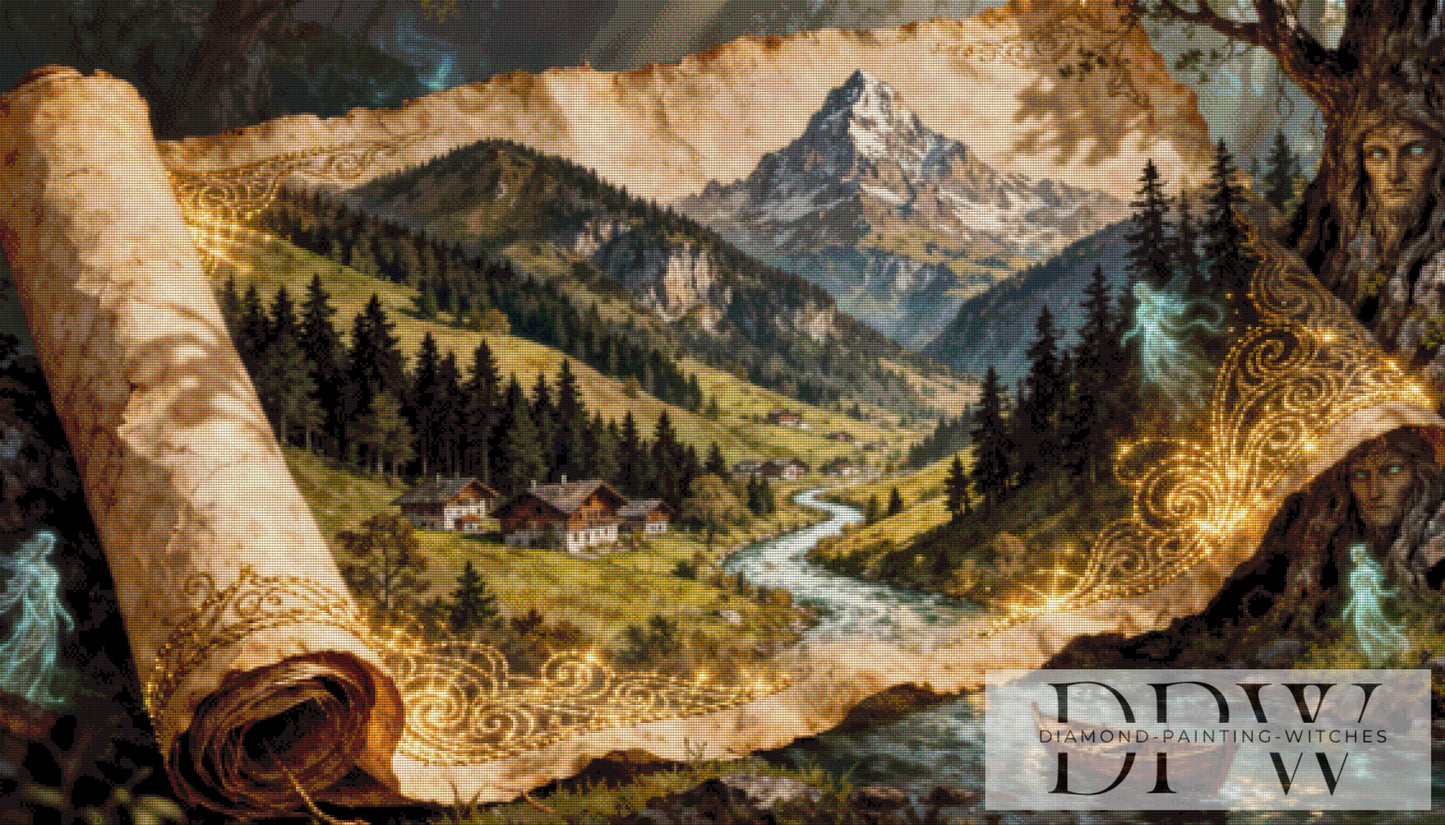 Swiss Alps Scroll by Pixxel Pics 140x80cm mit 180 Farben DPW-2597