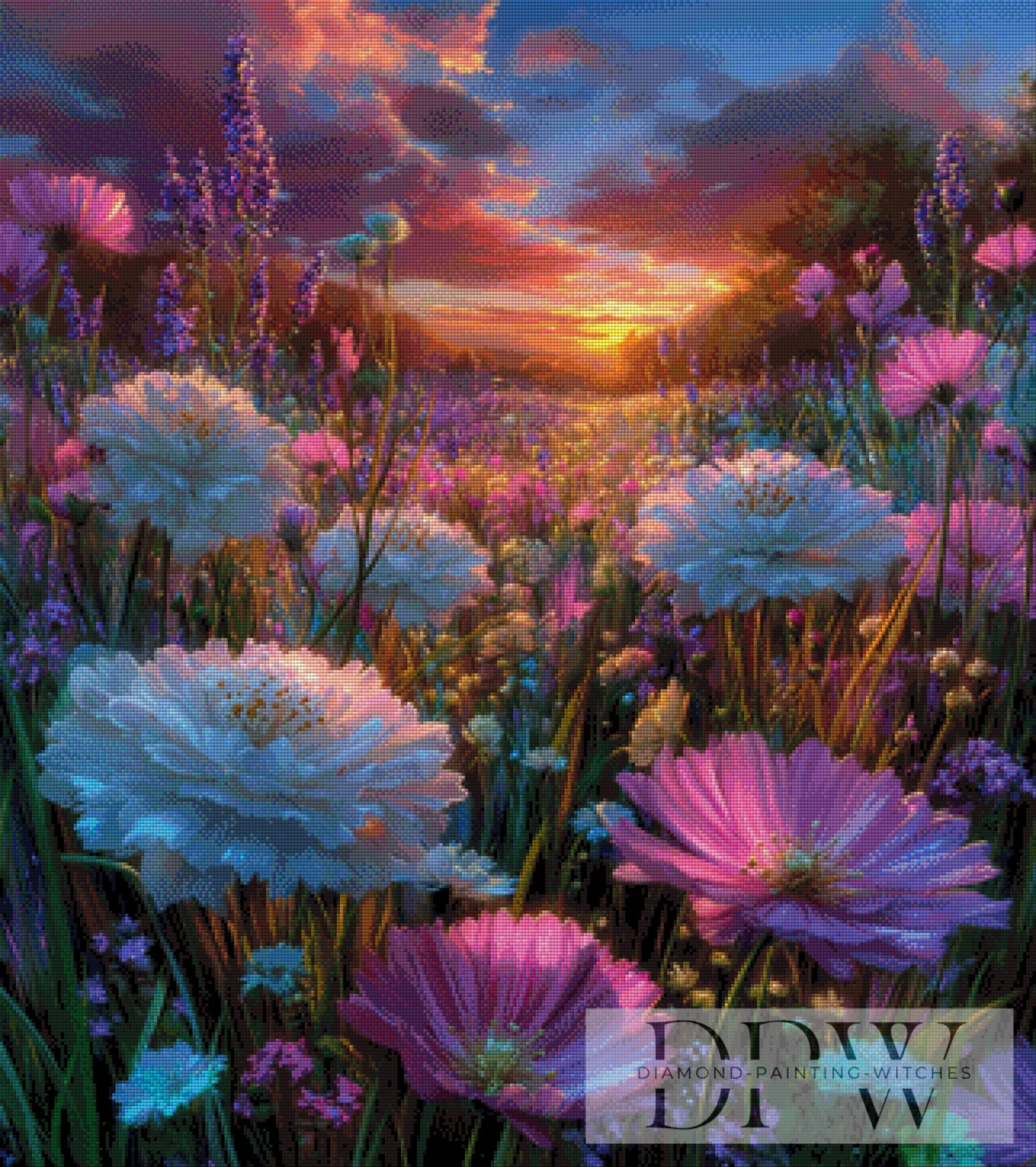 Blumenwiese by CreatiVart 80x90cm mit 280 Farben DPW-2650